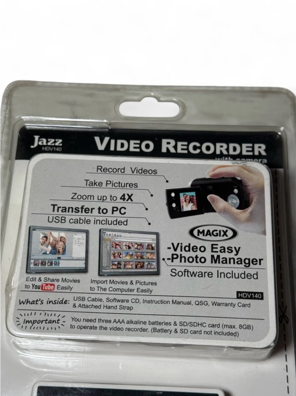 Jazz HDV140 HD Video Camcorder Flip Screen Camera 1.55” Digital Zoom New Sealed